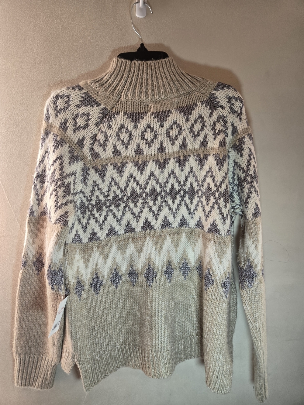 Lucky Brand Fair Isle Turtleneck Sweater in Beige and Cream - Picture 6 of 11
